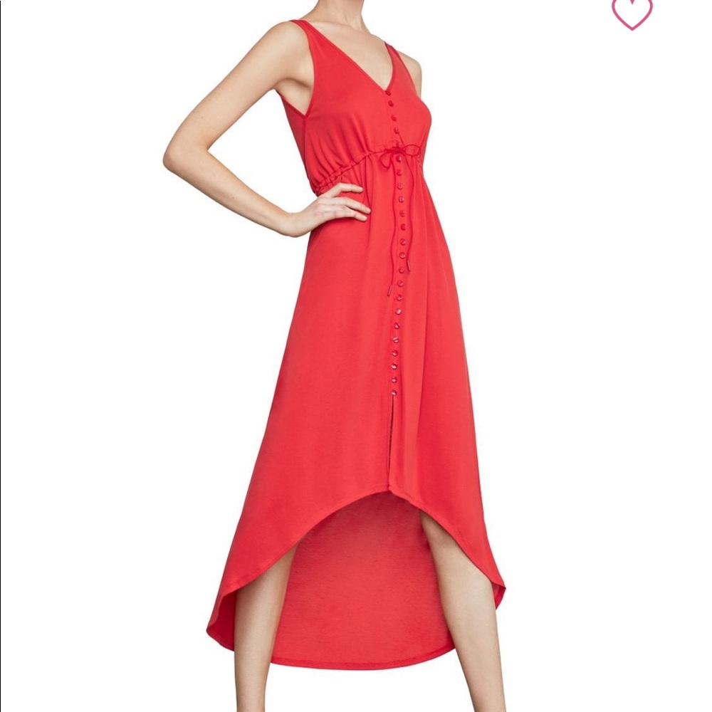 BCBGMaxazria High-Low button front dress.